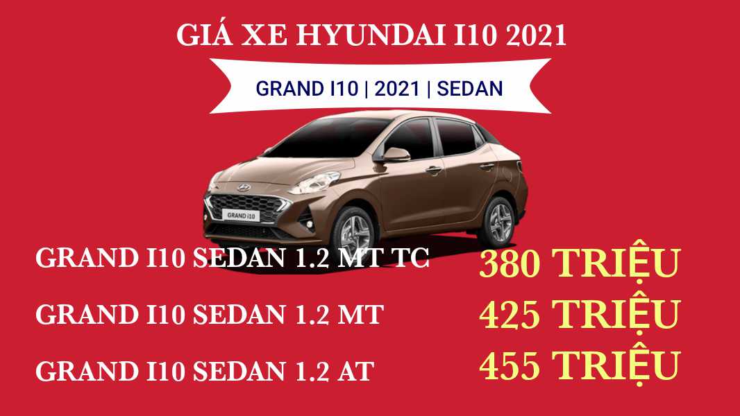 Giá XE i10 2021 phiên bản sedan